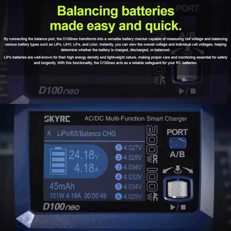 SkyRC D100neo Smart Lipo Charg - Lipo Battery Charger recensione e prezzo