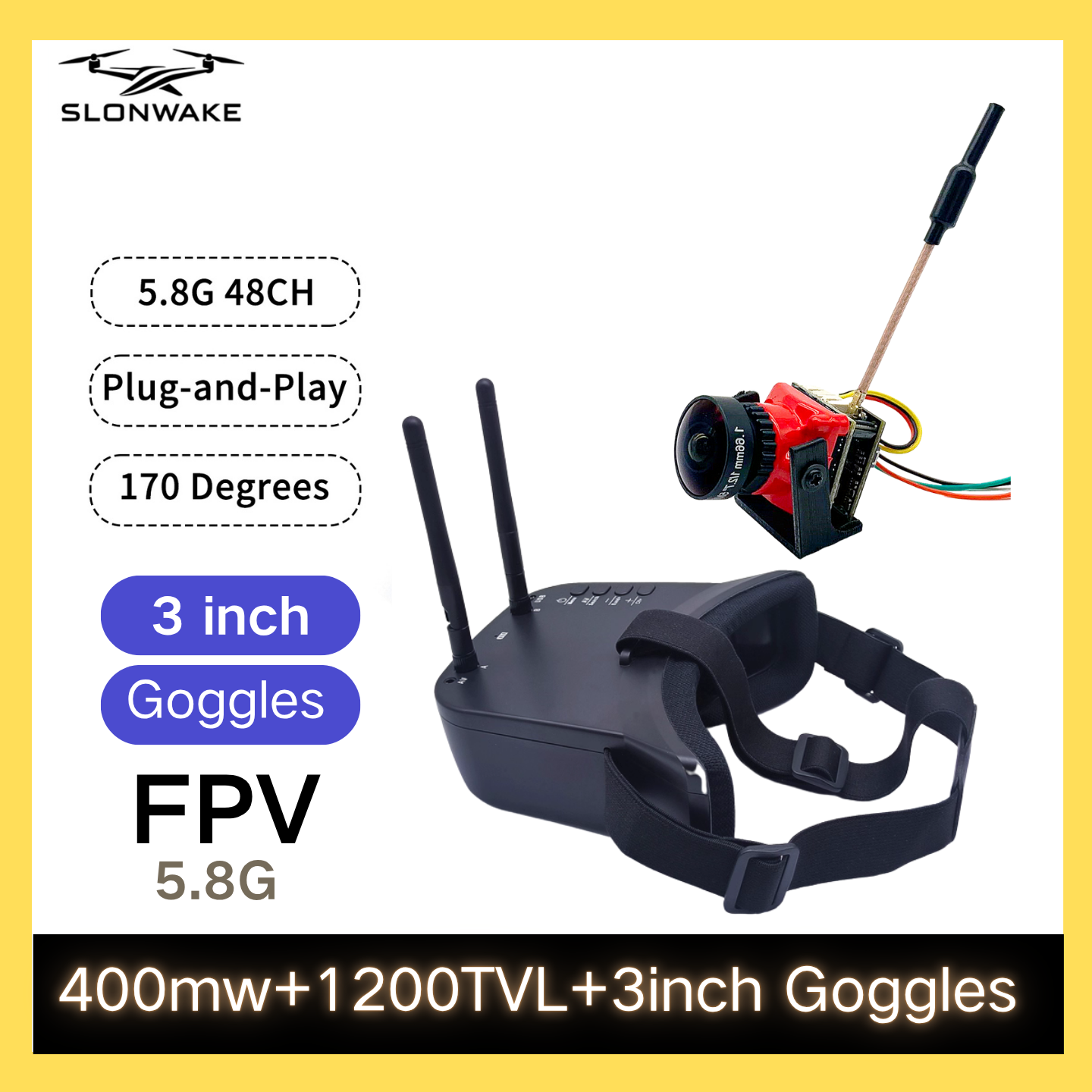 SLONWAKE 5.8G 48CH FPV 400mw V - Drone Rc Racing recensione e prezzo