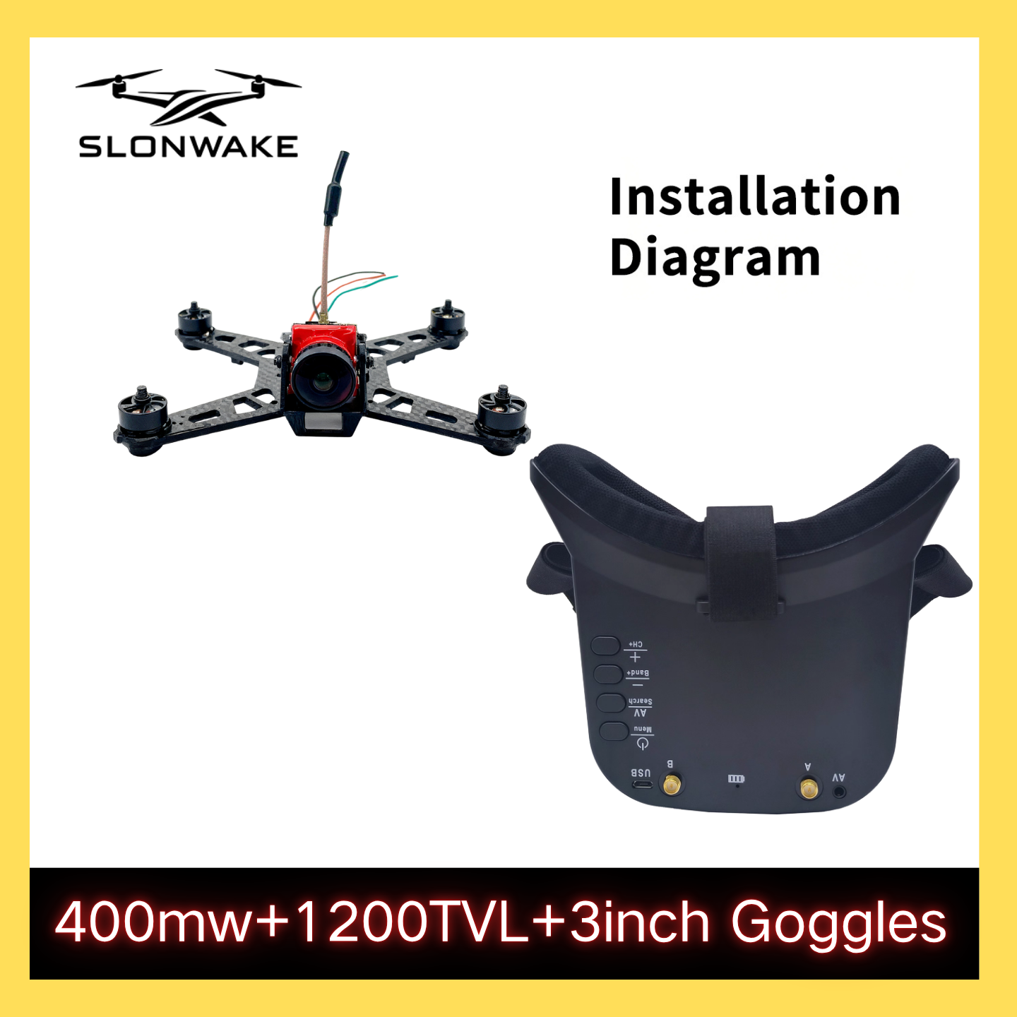 SLONWAKE 5.8G 48CH FPV 400mw V - Drone Rc Racing recensione e prezzo
