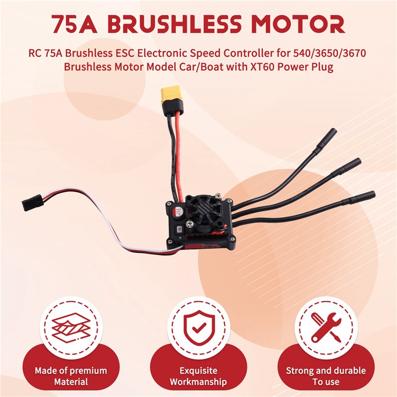 MACH-RC 75A Brushless ESC Elec - Rc Boat Brushless Motor recensione e prezzo