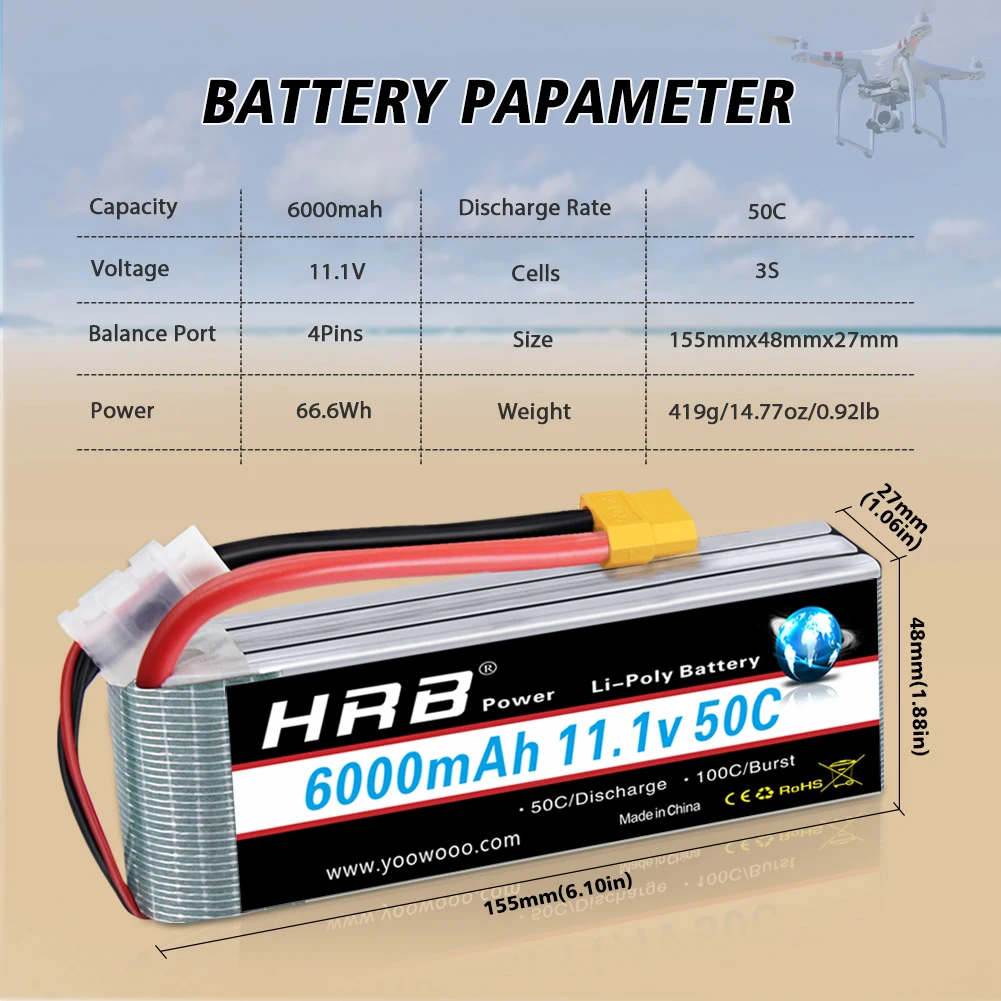 1/2pc HRB Lipo Battery 2S 3S 4 - Drone Or Rc Car recensione e prezzo