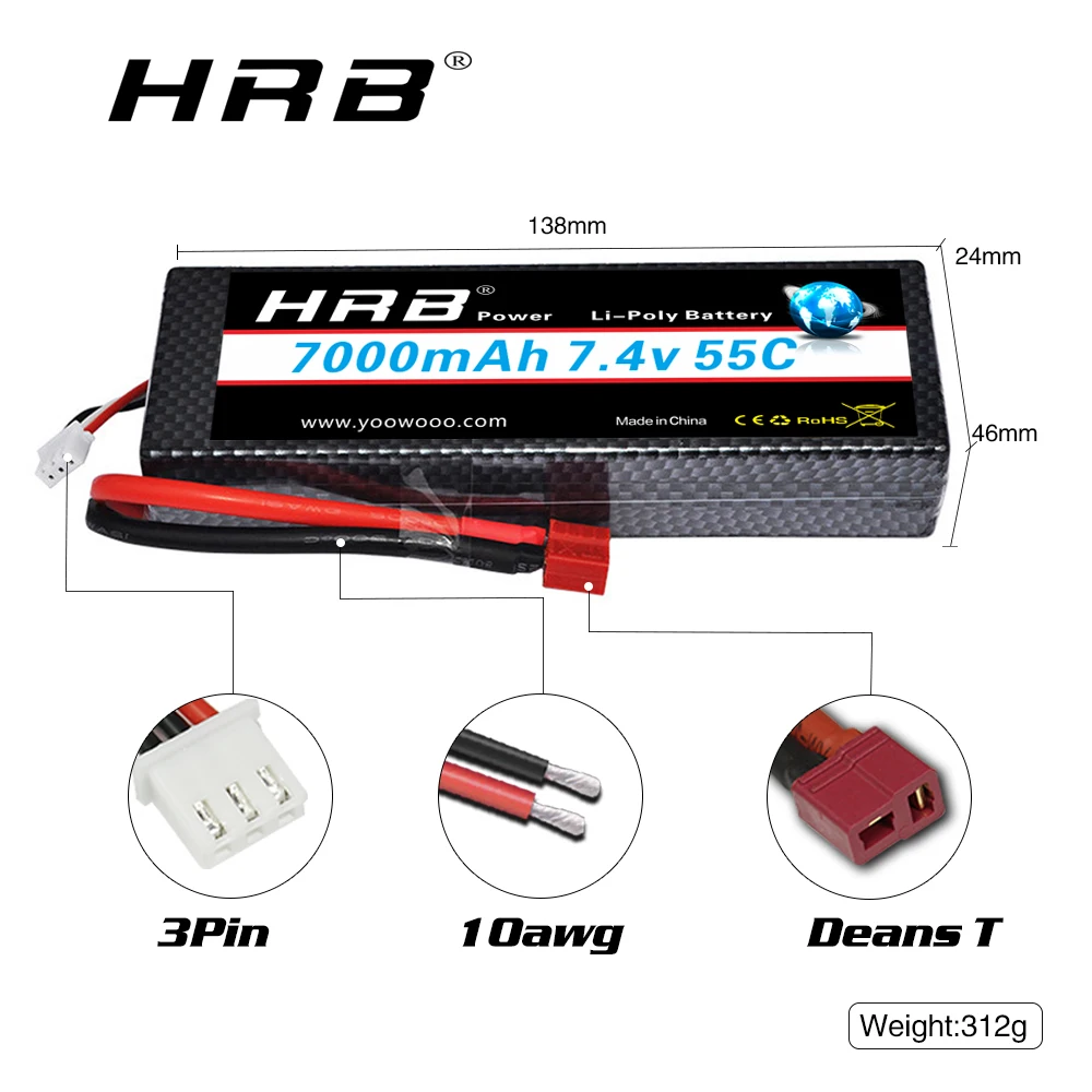 1/2pc HRB Lipo Battery 2S 3S 4 - Drone Or Rc Car recensione e prezzo