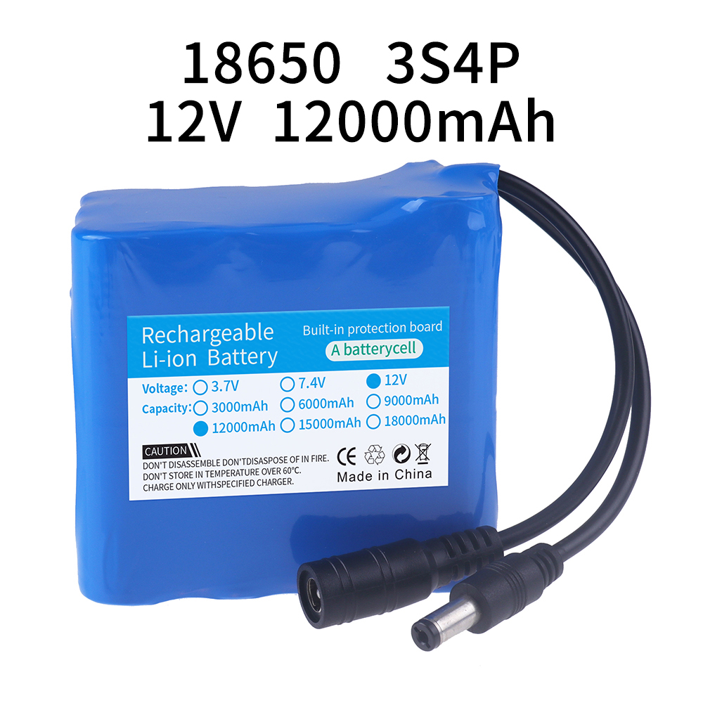 12V 12000mah Battery 3S4P Real - Lipo Battery Charger recensione e prezzo