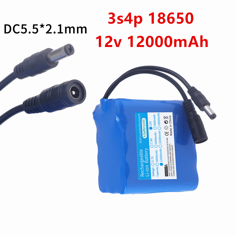 12V 12000mah Battery 3S4P Real - Lipo Battery Charger recensione e prezzo